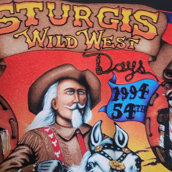 VTG Sturgis 1994 Wild West Days 54th Annual Black Crewneck Sweatshirt Size L - Picture 2 of 9